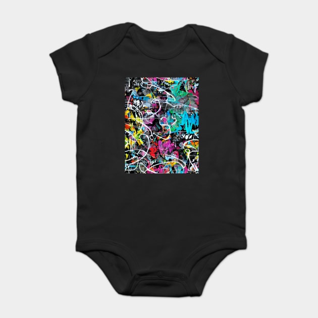 Graffiti Style Pattern Baby Bodysuit by The WYLD Tribe